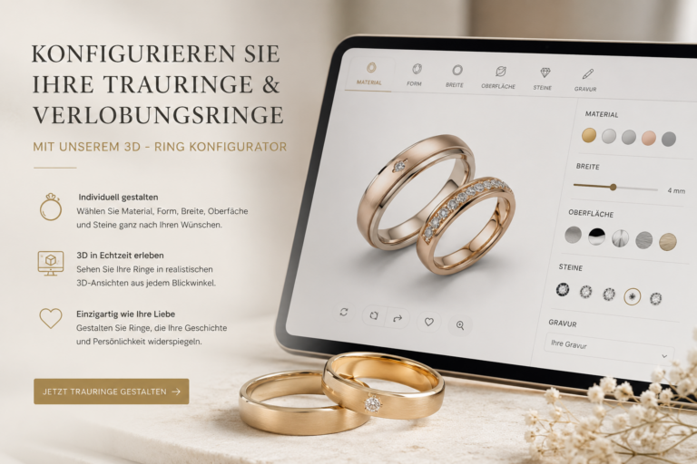 3D Konfigurator zur individuellen Gestaltung von Trauringen und Verlobungsringen bei Juwelier Mettmann