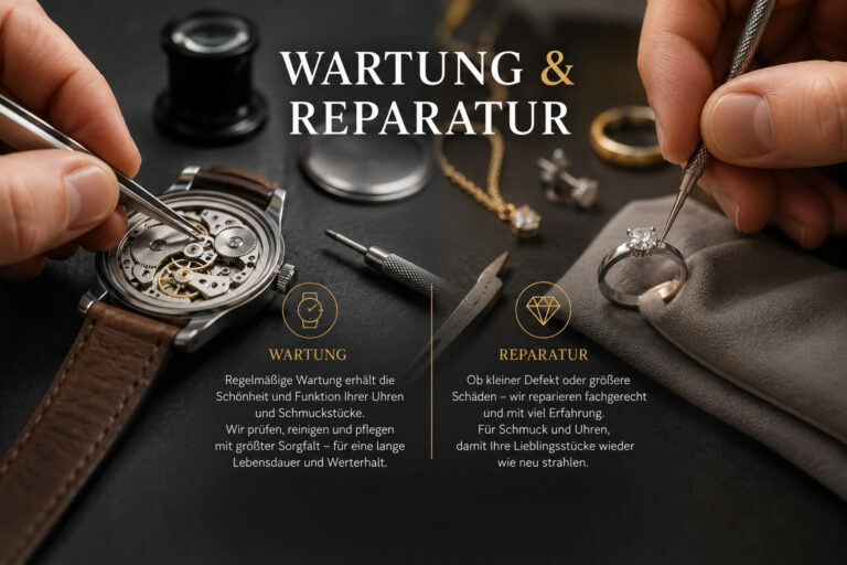 Wartung und Reparatur von Uhren und Schmuck beschrieben und dargestellt